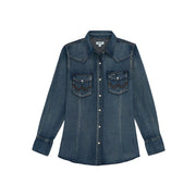 Wrangler Retro Western Long-Sleeve Snap-Down Shirt for Ladies - Denim - XXL