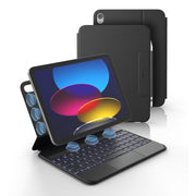 Dexnor Tablet Keyboard Case for iPad 11th A16 and 10th Generation, Ultra-Thin Magnetic Detachable Folio with Multi-Touch Trackpad, Backlit Keys, Black