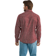 Wrangler Retro 112359925 Premium Modern-Fit Long-Sleeve Shirt for Men - Red - M