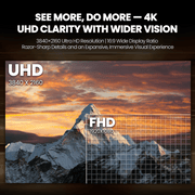 CRUA 32-Inch Curved Computer Monitor, UHD 3840x2160, 75Hz Refresh Rate, 2ms Response Time, 120% sRGB, AMD FreeSync, HDMI & DisplayPort, White