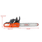 Topteng H014-A015 Gas Cordless Chainsaw 20 inch, 2-Cycle Gasoline Powered Chain Saw, 68CC Handheld Cordless Chainsaw