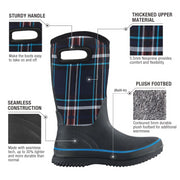 HISEA Rain Boots for Women Mid Calf Rubber blue 10