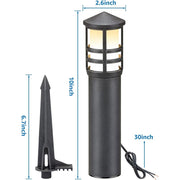 SUNVIE Low Voltage Pathway Lights 8-Pack, 3W LED, 150 Lumens, 3000K Warm White, Aluminum Bollard Landscape Lighting, Black Finish, LYAWB0308C