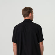 Burlebo Men's Performance Western Shirt, Black, Short Sleeve, Pearl Snap Button-Down, Spread Collar, 2XL, PWS-BLK