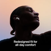 Apple AirPods 4 Wireless Earbuds with Active Noise Cancellation, H2 Chip, Wireless Charging Case, White, MXP93LL/A