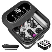Beinilai Collapsible Foot Spa Electric Rotary Massage with 6 Sets 3D Tai Chi Balls, Smart Temperature Control, Oxygen Bubble Jets, Timer, Black