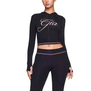 Elegantia Goods Womens High-Waisted Two-Piece Suit, Casual Long Pants and Relaxed Fit Top, Wrinkle-Resistant Black