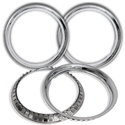 OxGord Chrome Steel Trim Rings, 15 Inch Diameter, Pack of 4, Chrome
