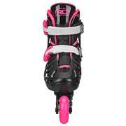 Roller Derby Tracer Adjustable Inline Skates for Kids, Medium 2-5, Black Pink, Buckle Closure, Polyurethane Wheels, I150GM