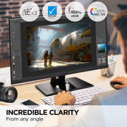 ViewSonic VP2456A 24-Inch 1080p IPS Monitor, ColorPro 100% sRGB, Pantone Validated, 120Hz, USB-C with 90W Power Delivery, HDMI, DisplayPort, Ergonomic Stand