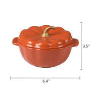 The Pioneer Woman Pumpkin Stoneware Mini Cocottes with Lids, Orange, Set of 3, 0.5 Quart Each