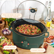 Beautiful 19388 6 Qt Programmable Slow Cooker, Thyme Green