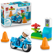 LEGO DUPLO Town Blue Police Motorcycle Building Toy, Pretend Play Set for Toddlers Ages 2+, Motor Skills Development, Educational Blocks, 10471