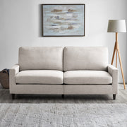 Mainstays 77 in Square Arm Sofa, Light Gray, Polyester Upholstery, Pocket Coil Seating, Foam Back Cushion, MS2631468562BR1