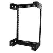 StarTech 15U Wall Mount Server Rack, 2-Post Open Frame, 19in Width, 12in Depth, Heavy Duty, Black, RK15WALLO