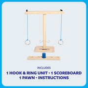 What Do You Meme? Hook & Ring Family Ring Toss Game, Compact Blue Engineered Wood, 2 Player Strategy Game for Ages 8 and Up, HR4095