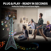 NBCP Wireless Guitar Controller, Compatible with PS4, PS3, PC, Guitar Hero, Rock Band Games, Black, KT602