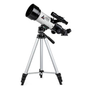Celestron Moon Mission Travel Scope 70 Refractor Telescope, 70mm Fully Coated Optics, 168x Magnification, Portable with Tripod and Travel Backpack, White, 22009