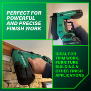 Metabo HPT 18V MultiVolt Compact Cordless 18-Gauge Brad Nailer Kit with 2.0Ah Lithium Ion Battery, Drives 5/8 to 2 in Brad Nails, Bright LED Light, Tool-less Depth Adjustment, NT1850DG