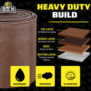 Boen Ultra Heavy-Duty Tarp, 20 ft x 30 ft, 16 Mil Thick Waterproof Brown Polyethylene BR16T-2030