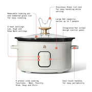 Beautiful 19162 6QT Programmable Slow Cooker, White Icing by Drew Barrymore
