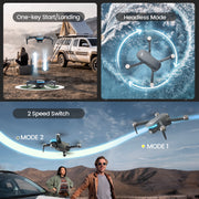 WeFone WF40 GPS Drones with Camera for Adults 4K, Foldable RC Quadcopter with Gimbal, EIS, Black