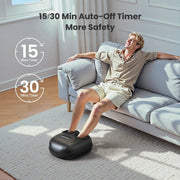 Renpho Shiatsu Foot Massager with Heat, Adjustable Kneading and Rolling, Air Compression Therapy, White, Fits Up to Size 11