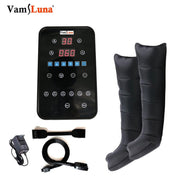Presoterapia Air Compression Leg Massager Wraps, 6 Chambers, LCD Display, Adjustable Pressure, Foot and Calf Massage