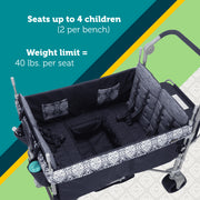 Safety 1st Summit Quad Wagon Stroller, Navy Ink, 4-Seater with All-Terrain Tires, Removable UV Protection Canopy, Adjustable Handles, CV458HCX