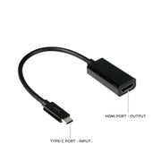 onn. 6inch USB-C to HDMI Adapter, Black, TV or monitor cable
