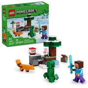 LEGO Minecraft Steve's Taiga Adventure Building Toy, 79 Pieces, Includes 4 Minifigures, Multicolor, 6581015