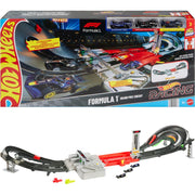 Mattel Hot Wheels Racing Formula 1 Grand Prix Circuit Track Set with Three 1:64 Scale Die-Cast Cars, Multicolor, JDY16