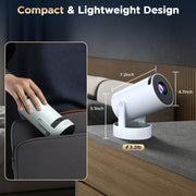 Campark PR09 Mini Projector, Portable, 4K Support, Native 1080p, WiFi 6, Bluetooth 5.2, Built-in Battery, 220 Adjustable Tilt, Short Throw