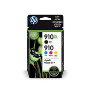HP 3YL61AN#140 910XL/910 Black High Yield & Cyan/Magenta/Yellow Standard Yield Ink Cartridge, 4 Pack