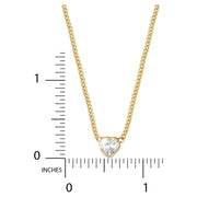 Brilliance Fine Jewelry S901266CZW-16.WM Women's Cubic Zirconia Yellow Gold Plated Sterling Silver Heart and Butterfly Necklace Set, 18