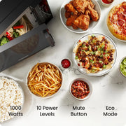 Chefman RJ55-11-V2 Countertop Microwave Oven 1.1 Cu. Ft., 1000 Watts with 6 Presets and 10 Power Levels - Black