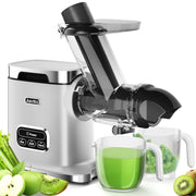 Aeitto HSJ-1521 Cold Press Juicer Machine, 3.6 Inch Wide Chute, Large Capacity, High Juice Yield, Silver