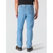 Carhartt Men's Relaxed Straight Jeans, Durable 13-Ounce Cotton Denim, Cove Light Wash, 32W x 30L, 105119-H83