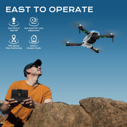 KMT Drone with 4K FPV Camera, Brushless Motor, 40-Min Flight Time, Headless Mode, 360 Flip, Foldable Design, Silver