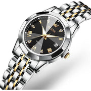 OLEVS 99W-31 Women's Luxury Casual Dress Watch, Analog Quartz Movement, Two-Tone Gold-Plated Stainless Steel Strap