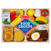 Melissa & Doug Food Groups - 21 Hand-Painted Woodenpc and 4 Crates