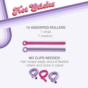 Conair Silicone Hot Roller Set with 7 Small and 7 Medium Rollers, No Clips Needed HS18RT