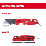 Milwaukee 48-22-1502 Fastback Folding Utility Knife with Blade Storage and General Purpose Blade