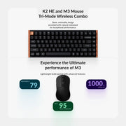 Keychron KCBD9 K2 HE & M3 Elite Wireless Keyboard and Mouse Bundle