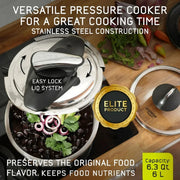 Universal 6.3 Quart/6 Liter Stainless Steel Easy Use Pressure Cooker