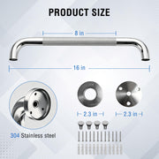 Rehand 16 Inch Grab Bars for Shower, 2 Pack Polished Stainless Steel Bathroom Safety Handles, Non-Slip, 450 lb Capacity