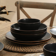 Stone + Lain Brasa 16-Pc. Stoneware Dinnerware Set - BLACK ONE SIZE
