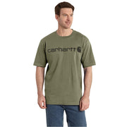 Carhartt Logo Graphic Loose-Fit Heavyweight Short-Sleeve T-Shirt - Dusty Olive/Tonal - 2XL