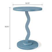 Mainstays Kids Wood Wavy Nightstand Side Table, Bluestone, Rubberwood, Compact Size, MS6503975471KG