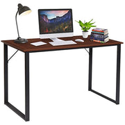 KINGSO kse89733 Computer Desk Study Desk , Wood Notebook Writing Table, Metal Frame Study Desk for Home Office Modern Simple Design PC Laptop Desk